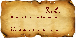 Kratochvilla Levente névjegykártya